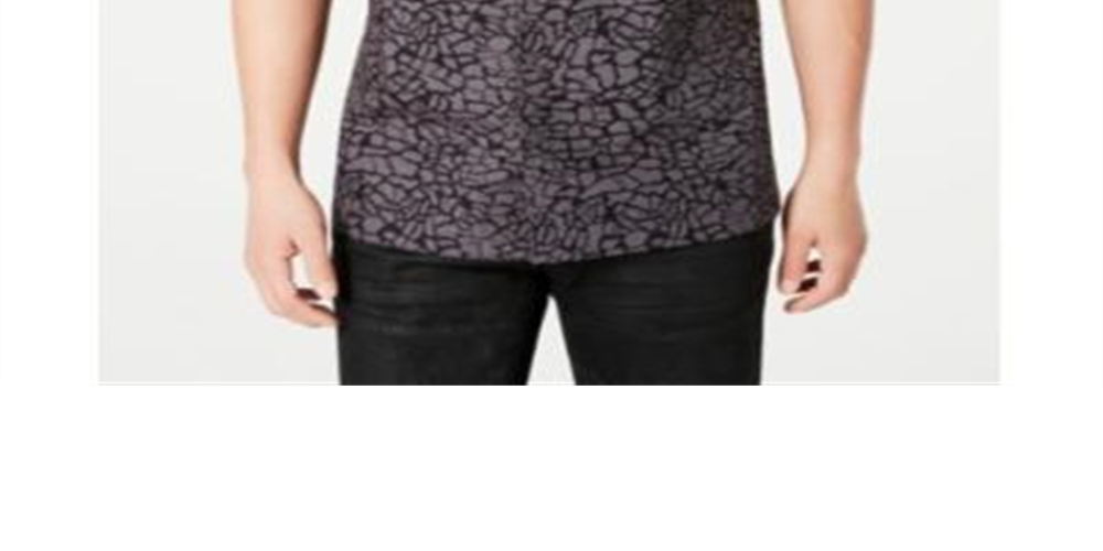 INC International Concepts Men's Animal Print Camp Shirt Black Size X-Large