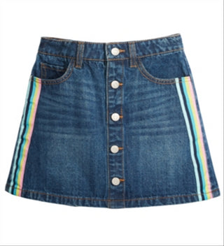 Epic Threads Big Girl's Cotton Striped Denim Skirt Blue Size 10