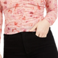 Bar III Women's Floral Print Ruched Top Pink Size 2XL