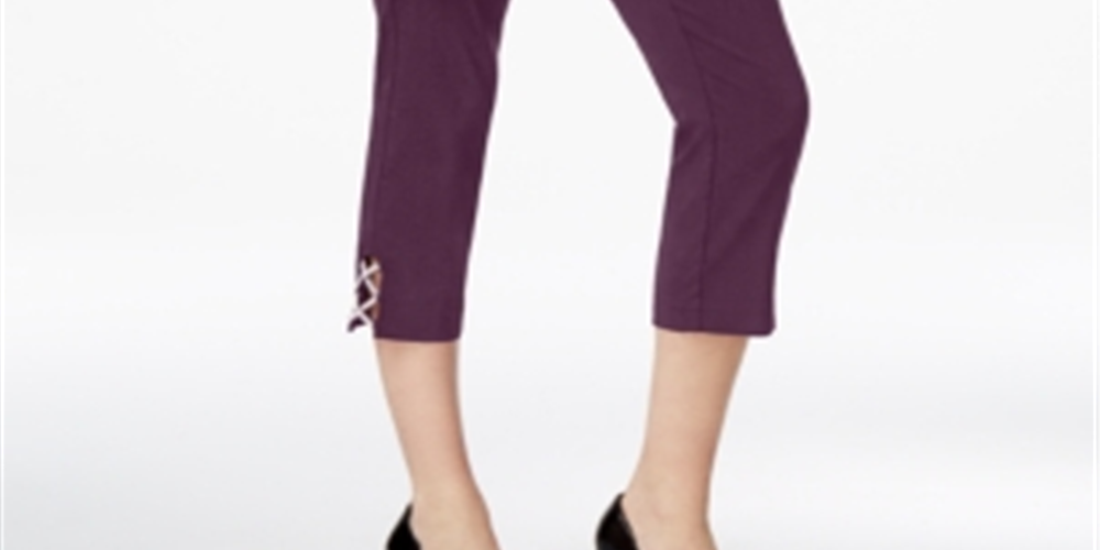 JM Collection Women's Embellished Capri Pants White Size Medium