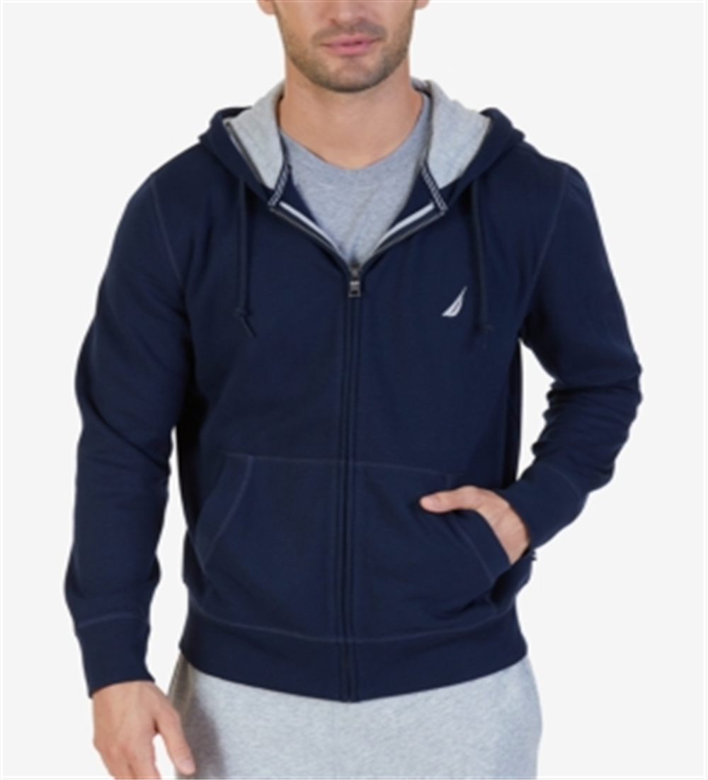 Nautica Men's Big & Tall Full Zip Hoodie Blue Size 46