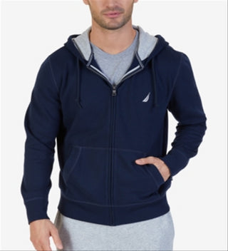 Nautica Men's Big & Tall Full Zip Hoodie Blue Size 46