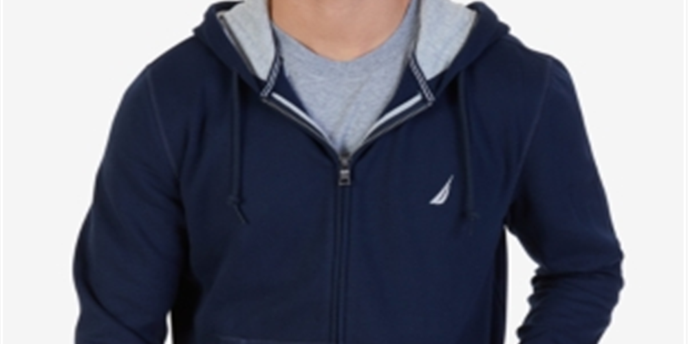 Nautica Men's Big & Tall Full Zip Hoodie Blue Size 46