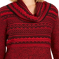 Style & Co Women's Cowl Neck Printed Sweater Red Size Petite