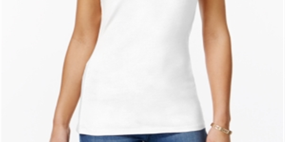 Planet Gold Women's Stretch Adjustable Spaghetti Strap Scoop Neck Tank Top White Size X-Small