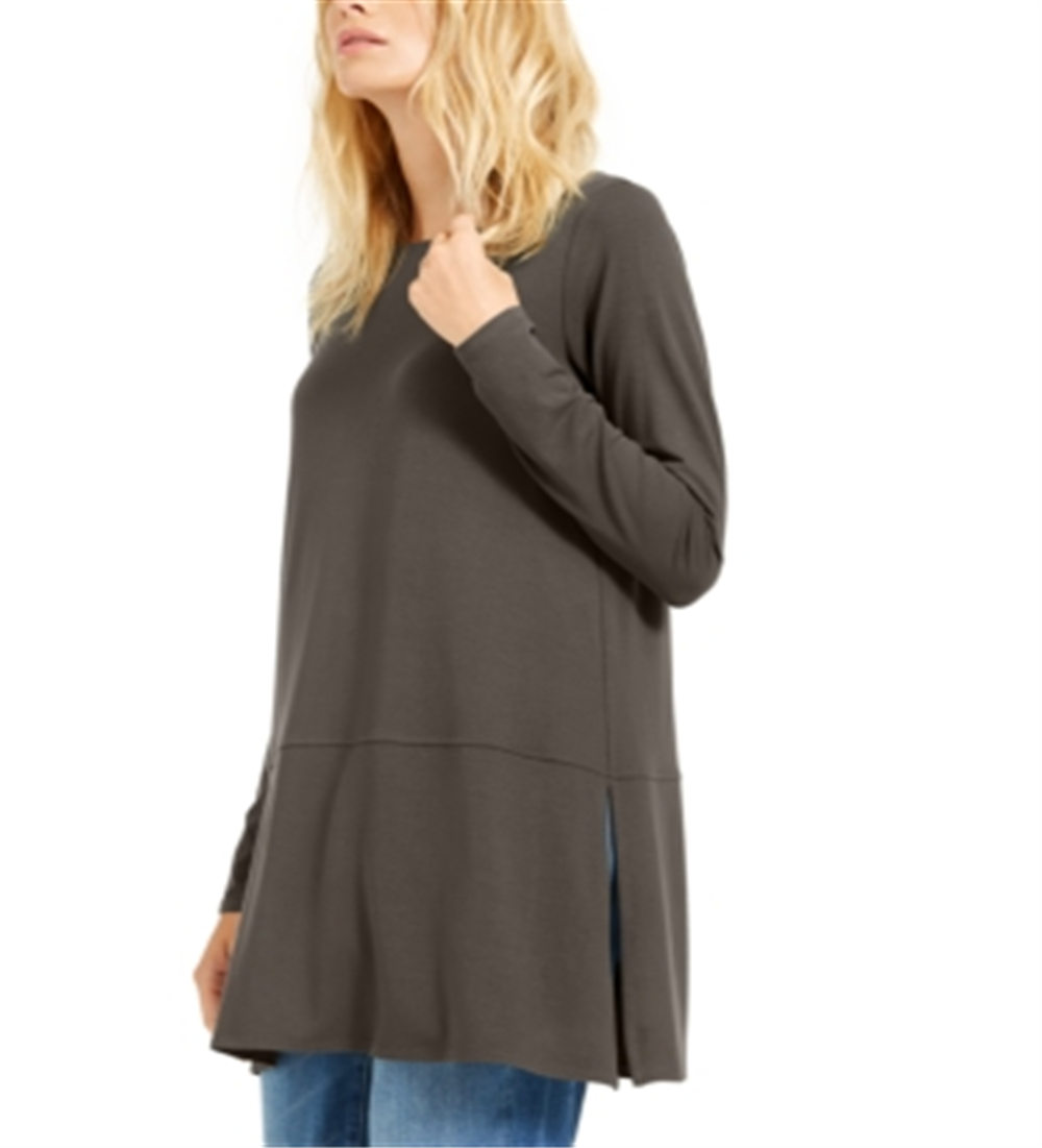 Eileen Fisher Women's Boat Neck Tunic Top Brown Size S/P