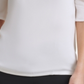 DKNY Women's Imitation Pearl Trim Elbow Sleeve Top White Size Medium