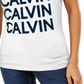 Calvin Klein Women's Flocked Stacked Logo Tee White Size X-Large