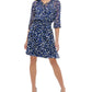 Tommy Hilfiger Women's Printed Chiffon Fit & Flare Dress Blue Size 10