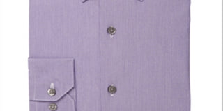 Alfani Men's Patterned Collared Dress Shirt Purple Size 16X32X33 L