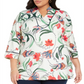 Charter Club Women's Floral Print Tunic White Size -0X