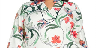 Charter Club Women's Floral Print Tunic White Size -0X