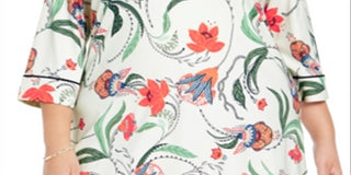 Charter Club Women's Floral Print Tunic White Size -0X