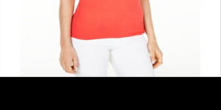 Guess Women's Crew Neck Metallic Graphic T-Shirt Orange Size Large