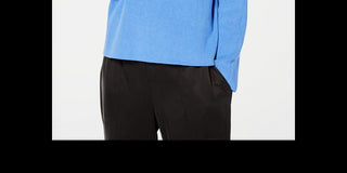 Eileen Fisher Women's Organic Funnel Neck Sweater Blue Size Petite Large