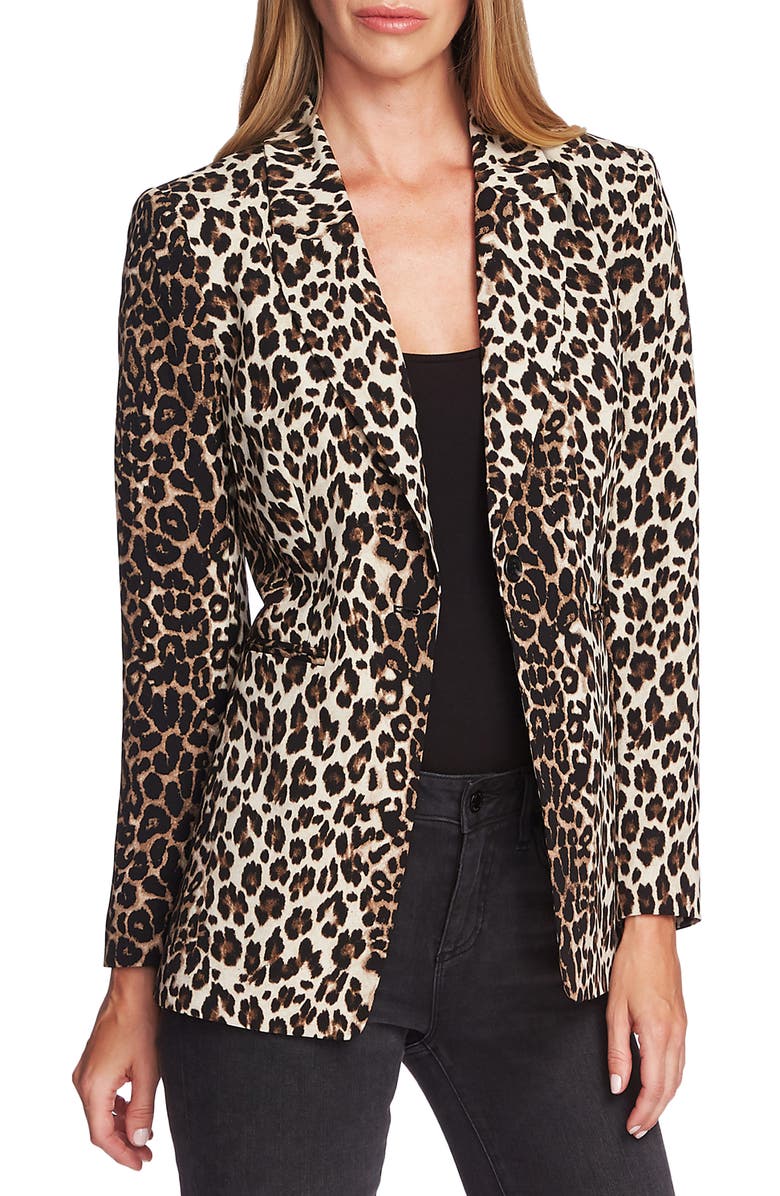 Vince Camuto Women's Elegant Leopard Stripe Blazer Black Size 2