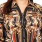 INC International Concepts Women's Plus Printed Tie Front Blouse Black Size 4XL