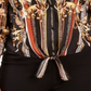 INC International Concepts Women's Plus Printed Tie Front Blouse Black Size 4XL