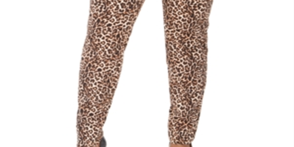 INC International Concepts Women's New 0178 Animal Print Casual Pants Orange Size 22W
