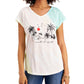 Style & Co Women's Weekend Escape Tie Dye Graphic T-Shirt Pink Size Small
