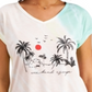 Style & Co Women's Weekend Escape Tie Dye Graphic T-Shirt Pink Size Small