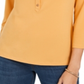 Charter Club Women's Knit Polo Shirt Yellow Size X-Large