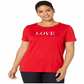 Ralph Lauren Women's Plus Love Cotton Blend Tee Red Size 2X
