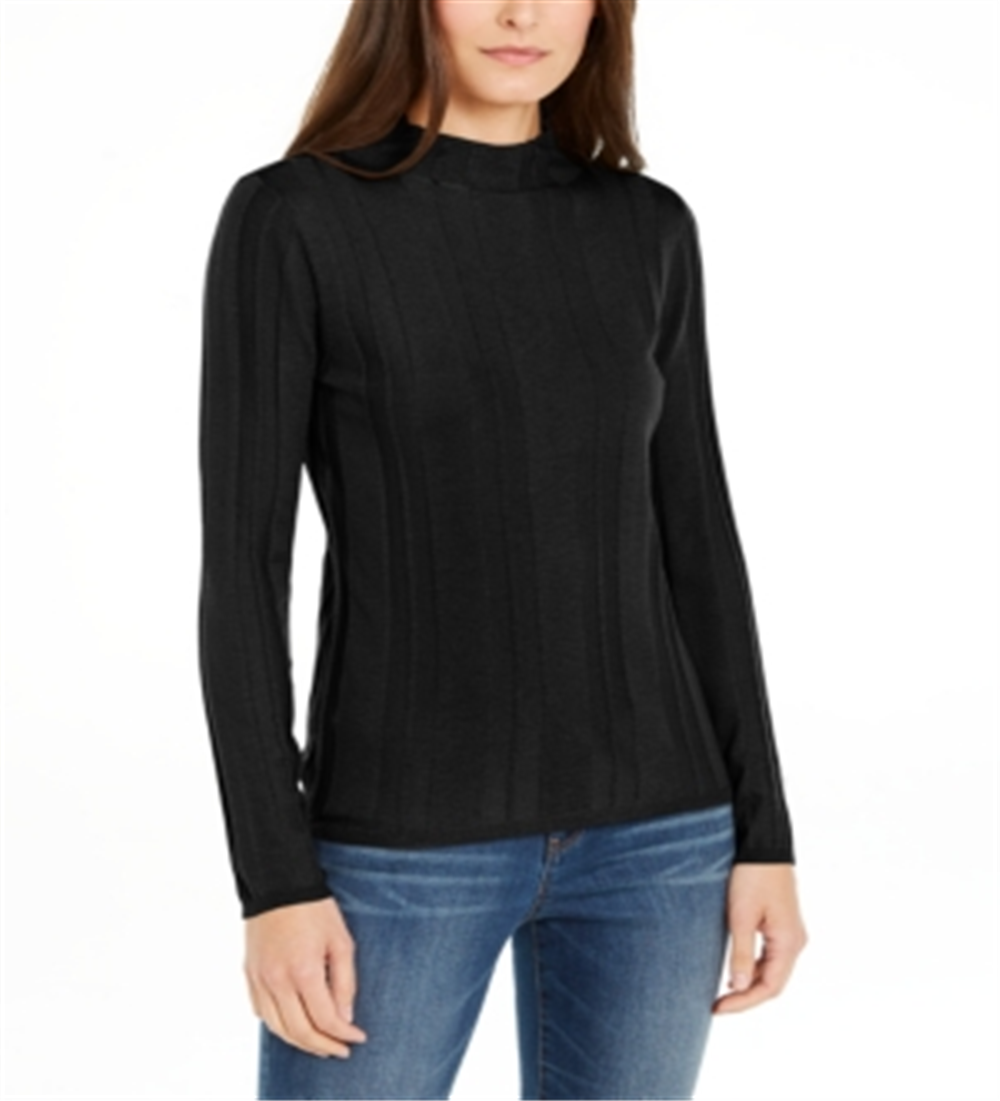 INC International Concepts Women's Solid Turtleneck Sweater Black Size Small