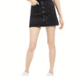 Oat Women's Denim Button-Fly Mini Skirt Black Size 30