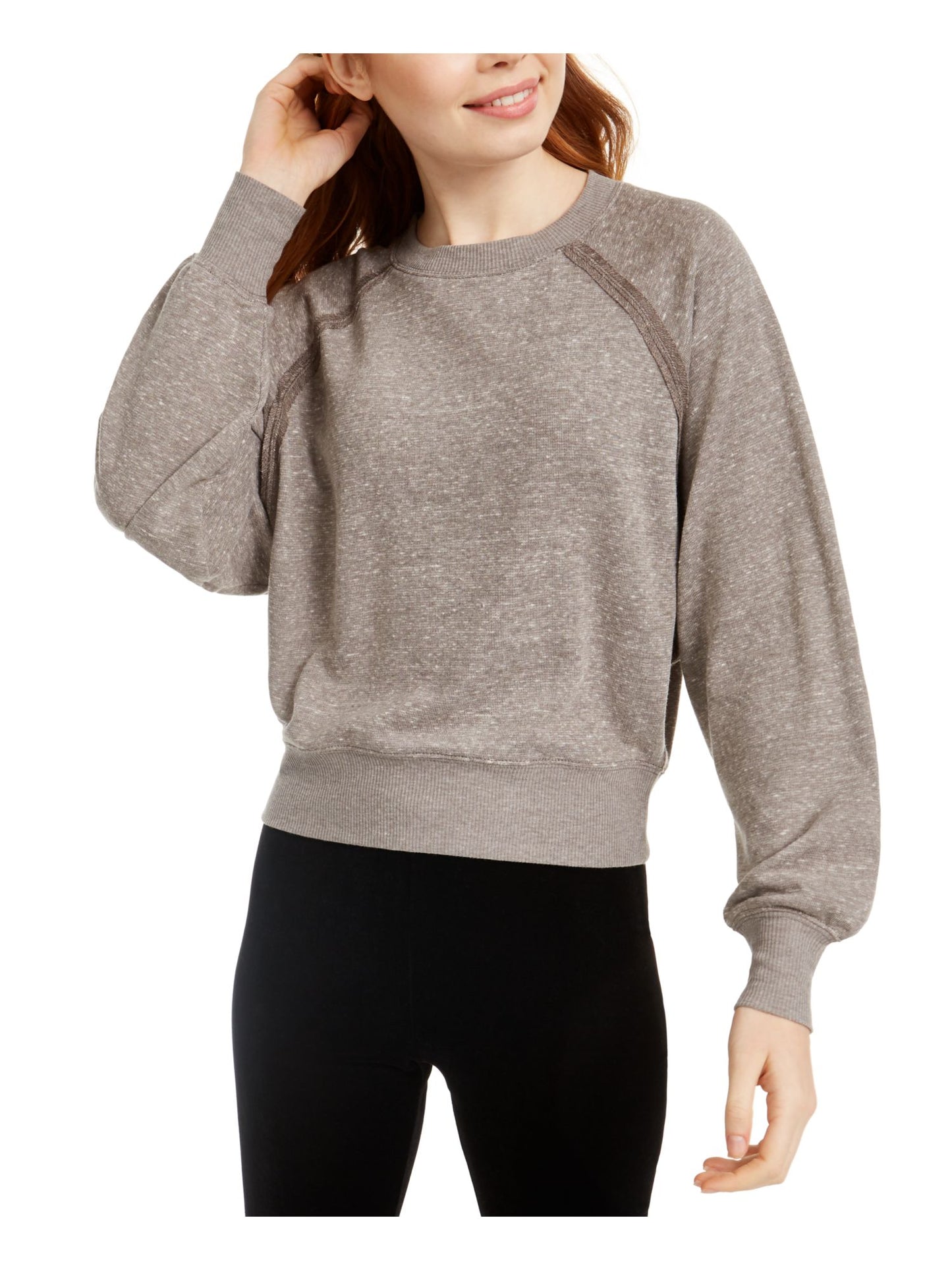 Crave Fame Junior's Dolman Sleeved Sweatshirt Grey Size Large