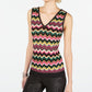 INC International Concepts Women's Chevron Knit Top Black SizePetite S