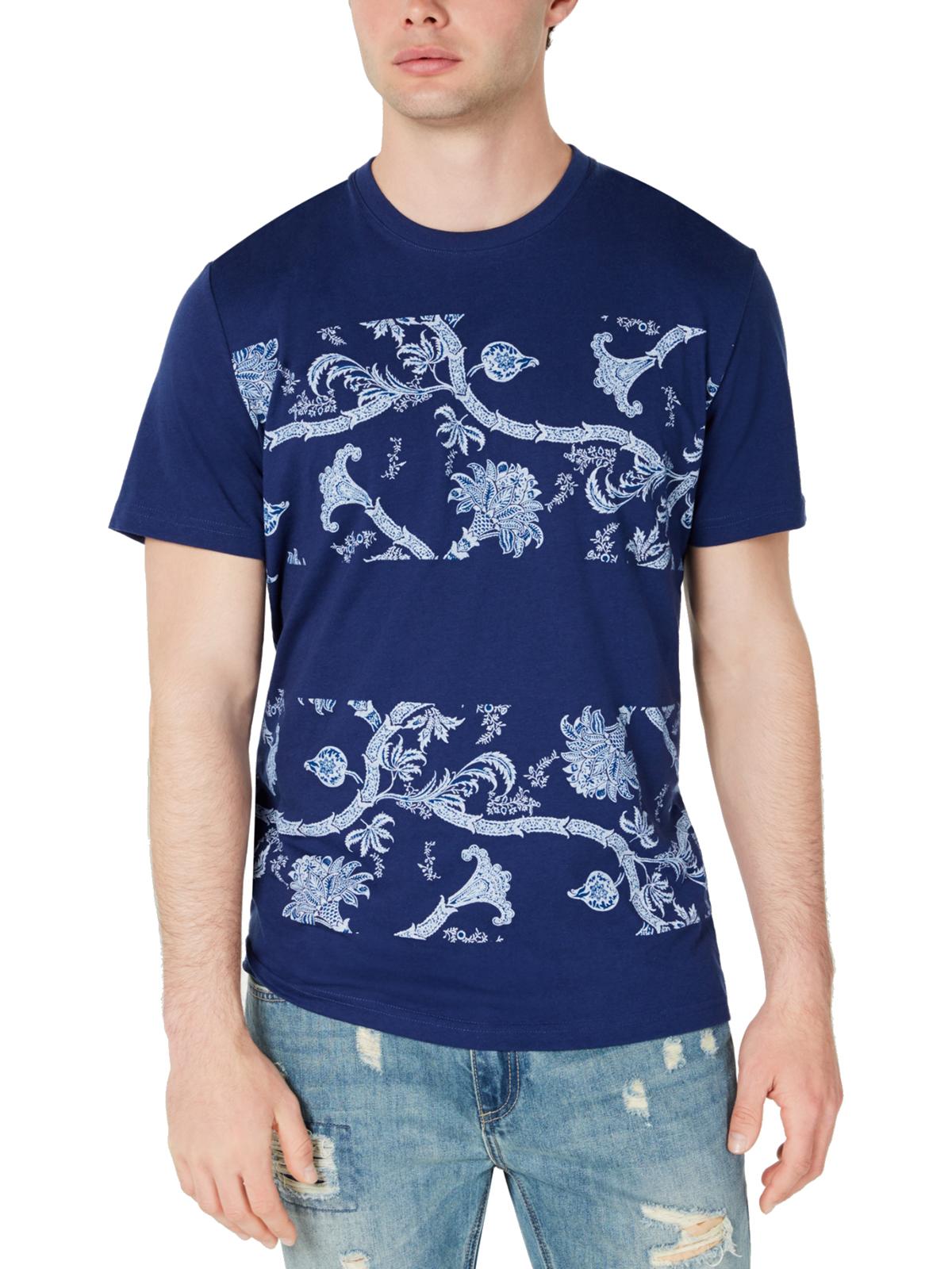 American Rag Men's Printed Crew Neck Graphic T-Shirt Blue Size Large