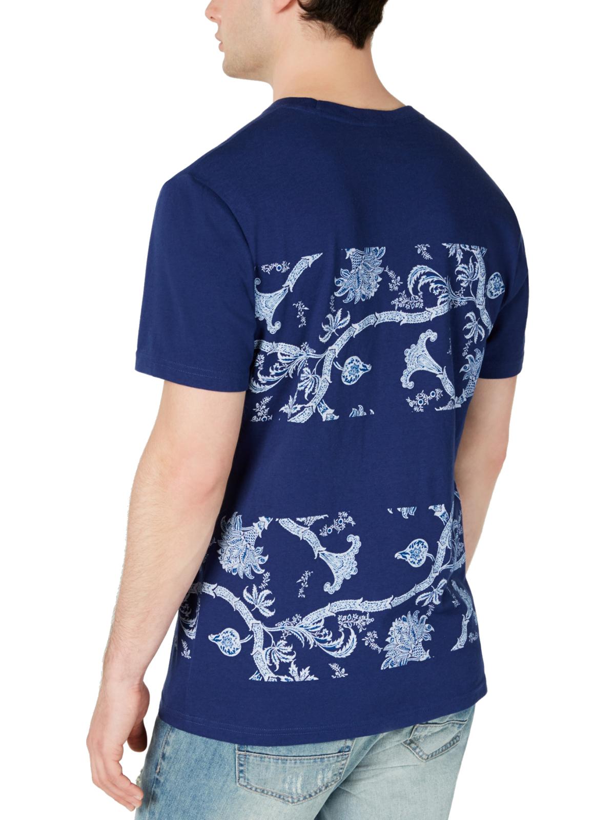 American Rag Men's Printed Crew Neck Graphic T-Shirt Blue Size Large