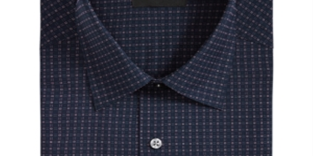 Alfani Men's Box Dobby Printed Regular Fit Button Down Shirt Blue Size -S