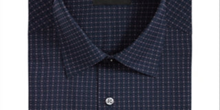 Alfani Men's Box Dobby Printed Regular Fit Button Down Shirt Blue Size -S