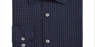 Alfani Men's Box Dobby Printed Regular Fit Button Down Shirt Blue Size -S