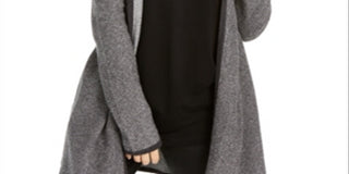 Eileen Fisher Women's Organic Hooded Cardigan Gray Size Petite Large