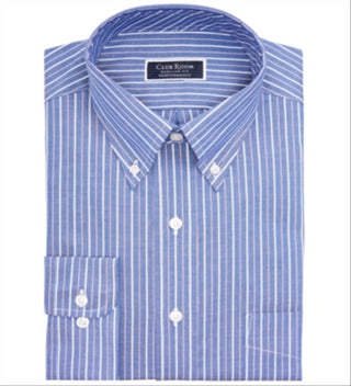 Club Room Men's Cotton Regular Fit Dress Shirt Blue Size 17