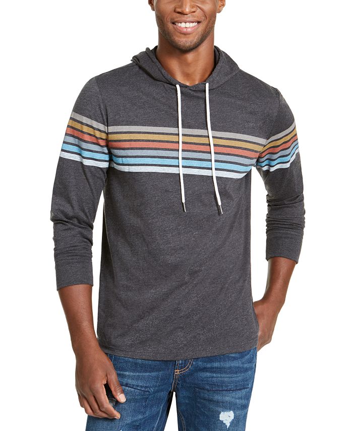 American Rag Men's Chest Stripe Hoodie Black Size XX-Large