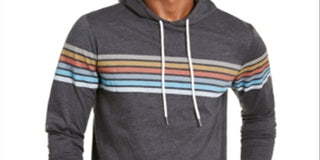 American Rag Men's Chest Stripe Hoodie Black Size XX-Large