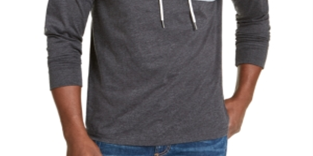 American Rag Men's Chest Stripe Hoodie Black Size XX-Large