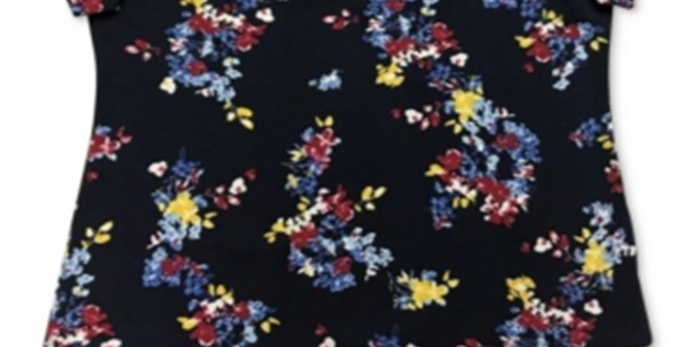 Karen Scott Women's Printed Scoop Neck Top Blue Size Small