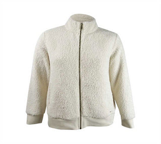 Calvin Klein Women's Sherpa Full Zip Jacket White Size Large