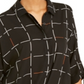 Alfani Women's Printed Tie Sleeve Top Black Size S