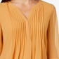 Charter Club Women's Double Ruffle Solid Pintuck Top Yellow Size Petite Small