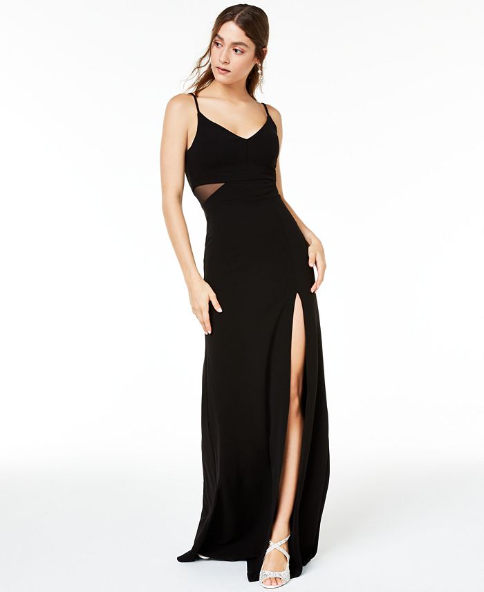 Bee Darlin Women's Illusion Waist a line Gown Dress Black Size 1/2