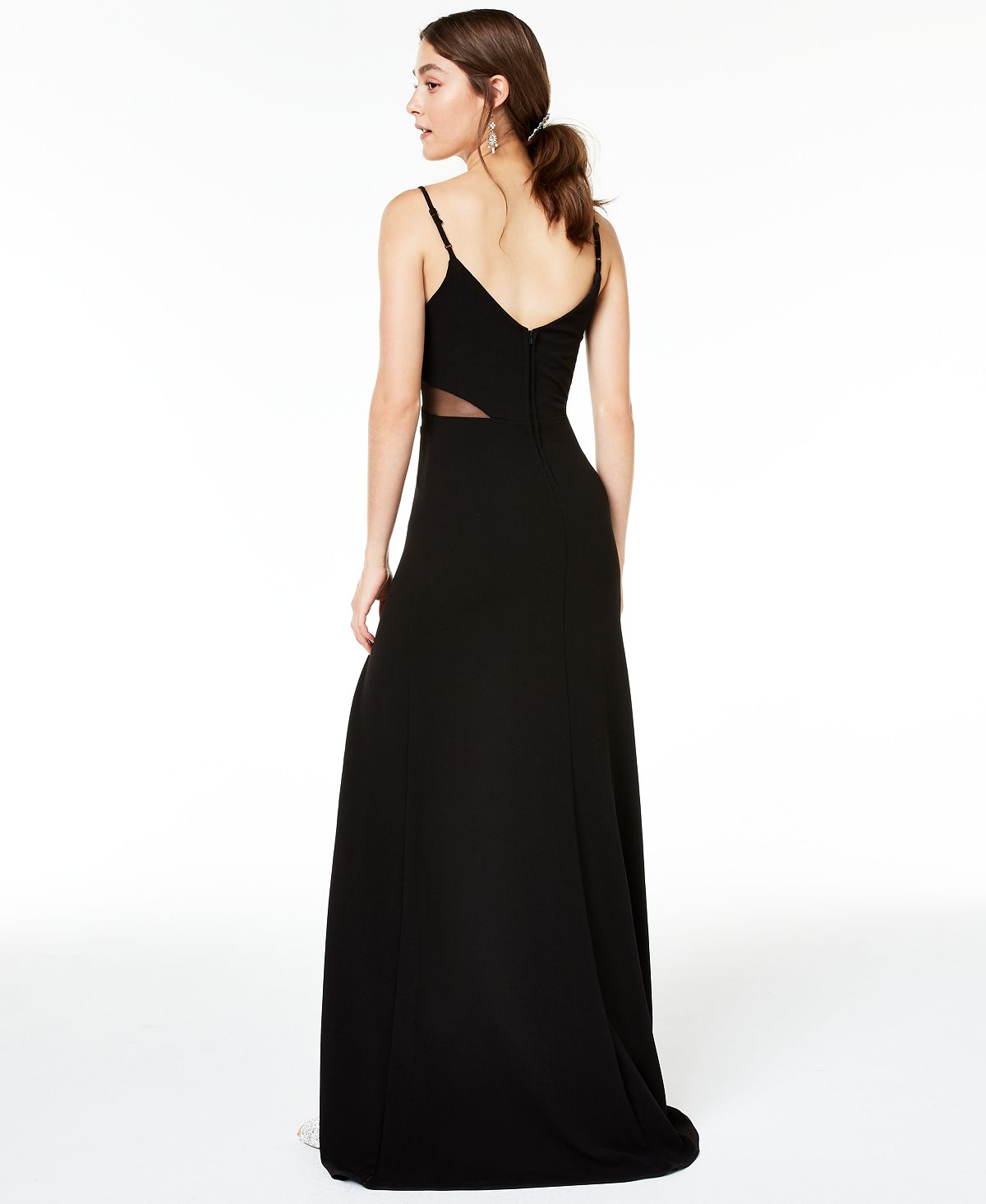 Bee Darlin Women's Illusion Waist a line Gown Dress Black Size 1/2