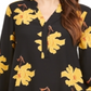 Alfani Women's Printed Roll Tab Sleeve Tunic Top Black Size Medium