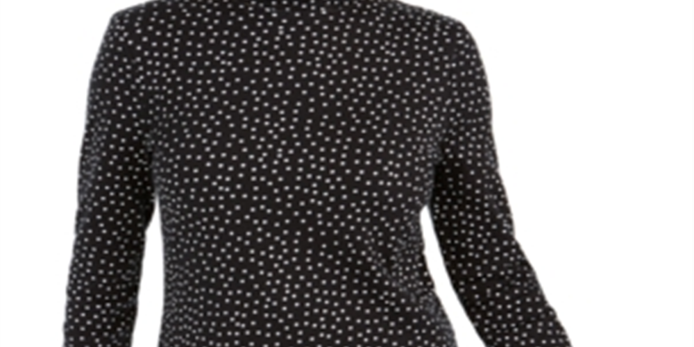 Charter Club Women's Pima Cotton Mock Neck Top Black Size X-Large