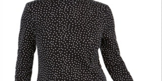 Charter Club Women's Pima Cotton Mock Neck Top Black Size X-Large